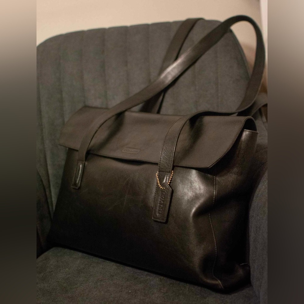 Coach Vintage Black Leather Business Laptop bag G7E-5470 1997 edition